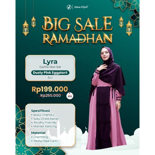 BIG SALE ALWA HIJAB LYRA DRESS