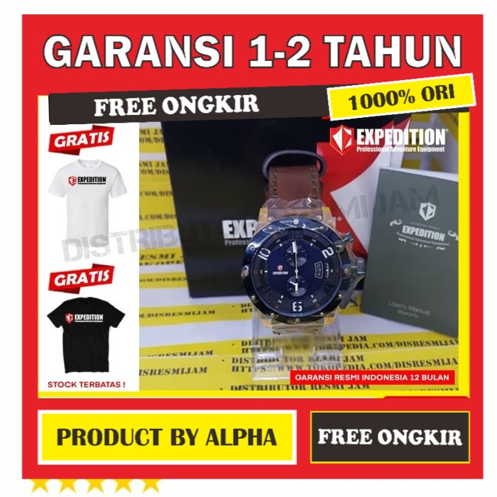 JAM TANGAN ORIGINAL EXPEDITION E6381M E6381 M E 6381M E 6381 M GARANSI RESMI ORI PRIA COWOK COWO LAK