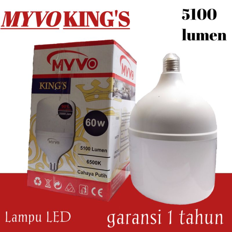 Lampu LED Myvo King | Bohlam Lampu Myvo King Super Terang 1 Tahun Garansi