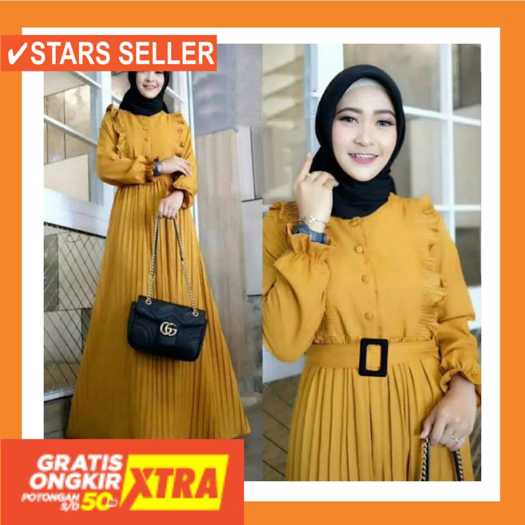 PAKAIAN MUSLIM TERBAIK PALING ANAK ORANG TUA PINK MURAH / Khenca Dress | Baju Gamis Remaja | Best