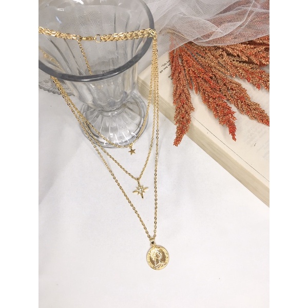 Kalung Rantai 3 Layer simple Catlyn Necklace