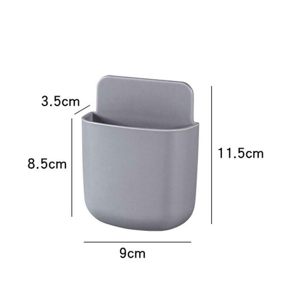 1Pc Wall Mounted Plastic Storage Box / Self-adhesive Remote Control Mobile Phone Plug Holder Organizer / Sundries Container Paste Storage Case Bracket