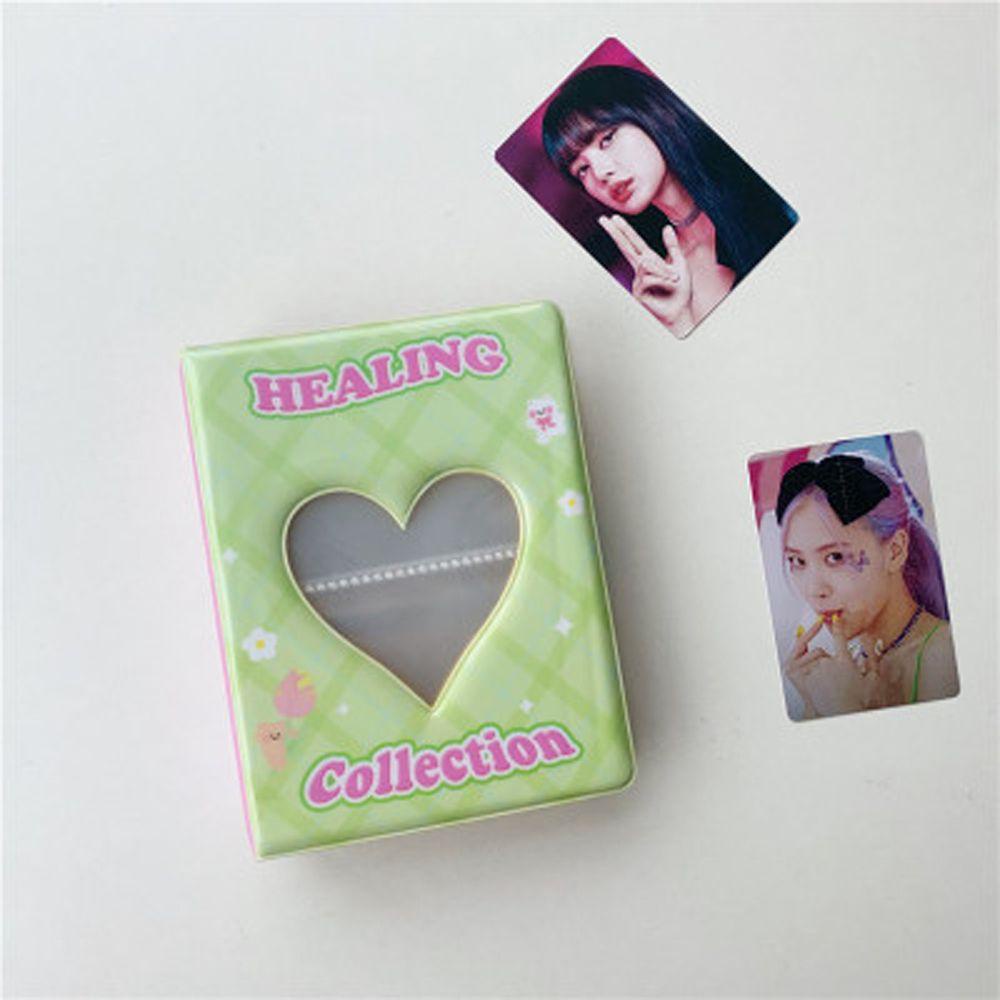 Agustinina Album Foto Kawaii Heart Bear Collection Buku ID Holder Binder Album Kartu Nama Kpop Card Binder