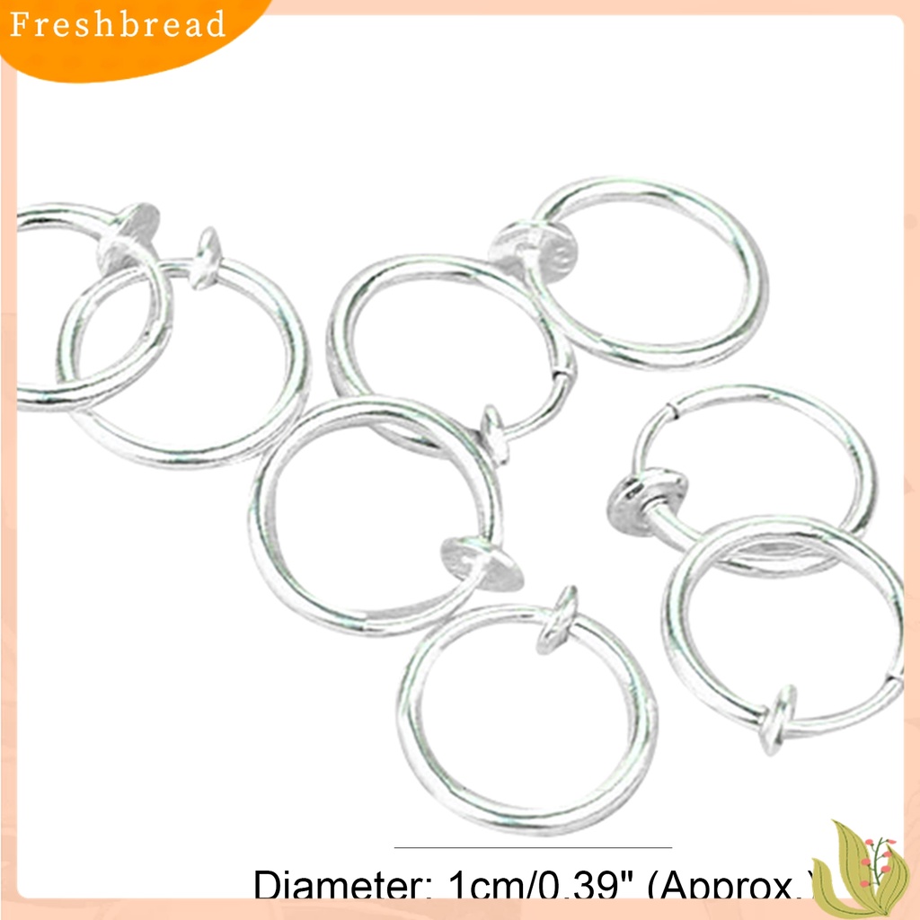 【Fresh】8 Punk Clip On Fake Piercing Nose Lip Hoop Rings Earrings Silver