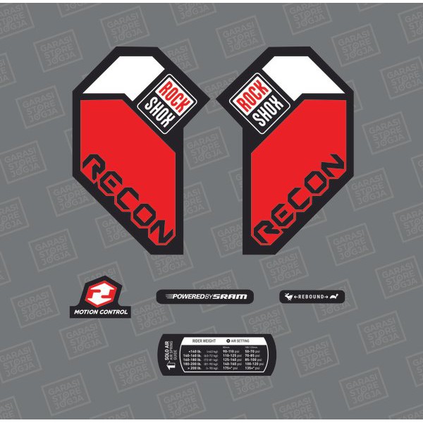 Gress Decal Stiker Rockshox Recon Silver TK Kotak Sale
