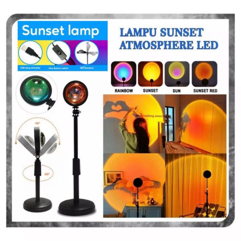 Lampu Sunset Led USB / sunset Lamp Atmostphere Led / Lampu Tidur - Setting Sun