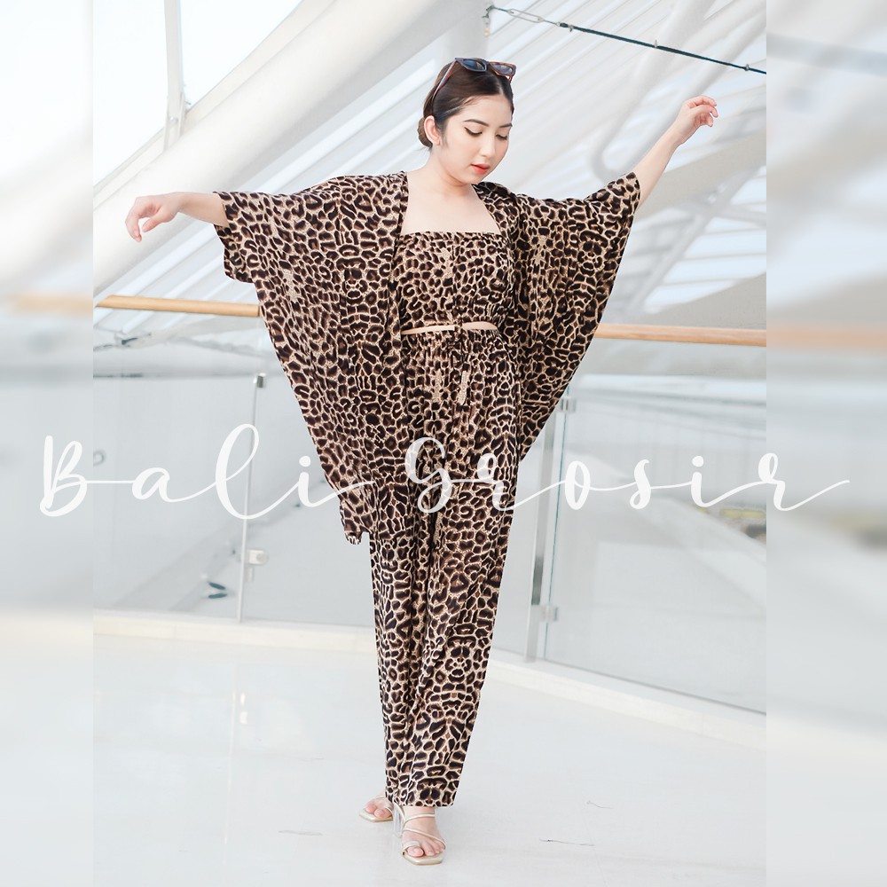 SETELAN KARDIGAN LEOPARD / ONE SET OUTWEAR CARDIGAN / CARDY CARDI OUTER MACAN LORENG