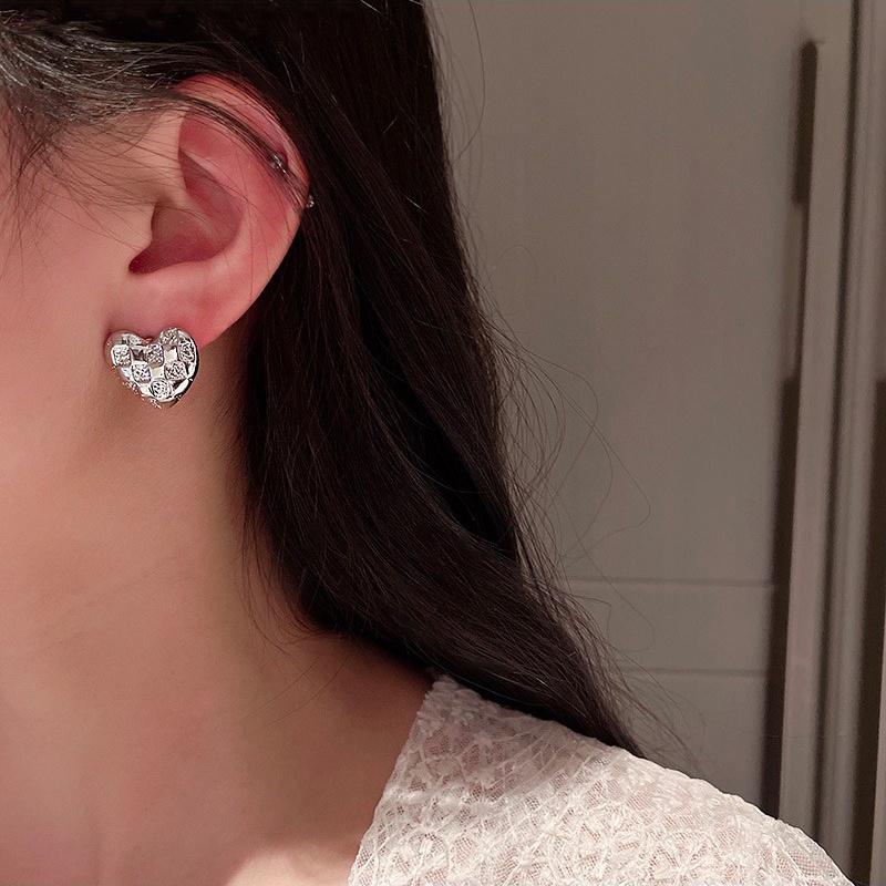 Anting Tusuk Gantung Bahan Sterling Silver 925 Desain Hati Gaya Trendysexy Untuk Wanita 2022