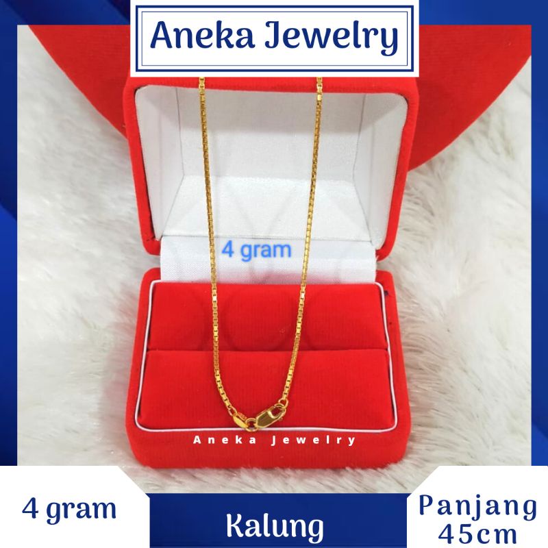 Kalung Italy Santa Variasi, Perak 925, Lapis Emas Kuning