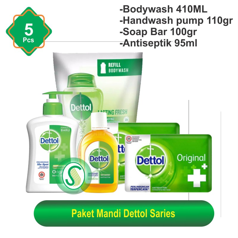 Dettol Paket Mandi Legkap 5 pcs