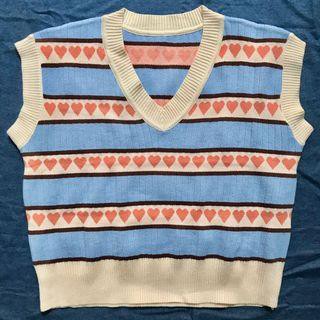 TERBARU!!! VEST KNIT HEART/ rajutkorea_rajutmurah