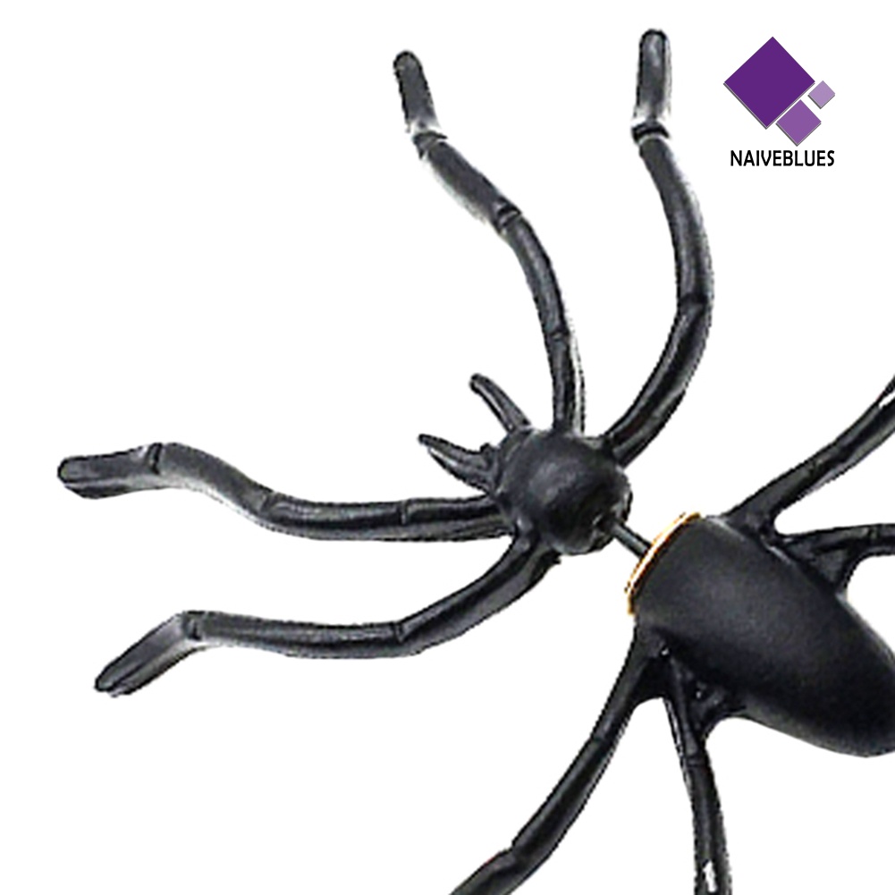 1pc Anting Stud Desain Laba-Laba Gaya Gothic Punk Untuk Halloween