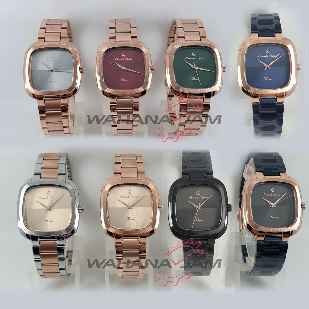 Alexandre Christie AC 2982 LH / Jam Tangan Wanita AC2982 Rantai Stainless Steel Kotak Alexander Cewe