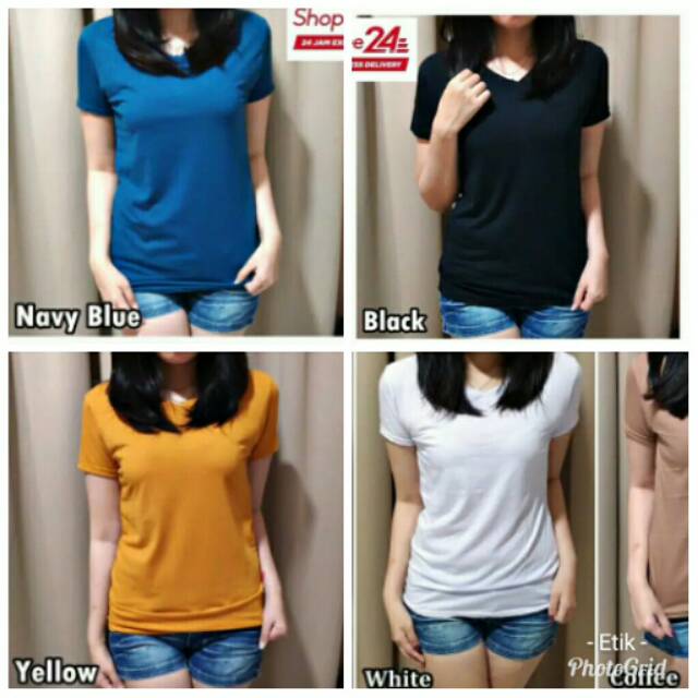 Belle kw kaos polos V-NECK murah