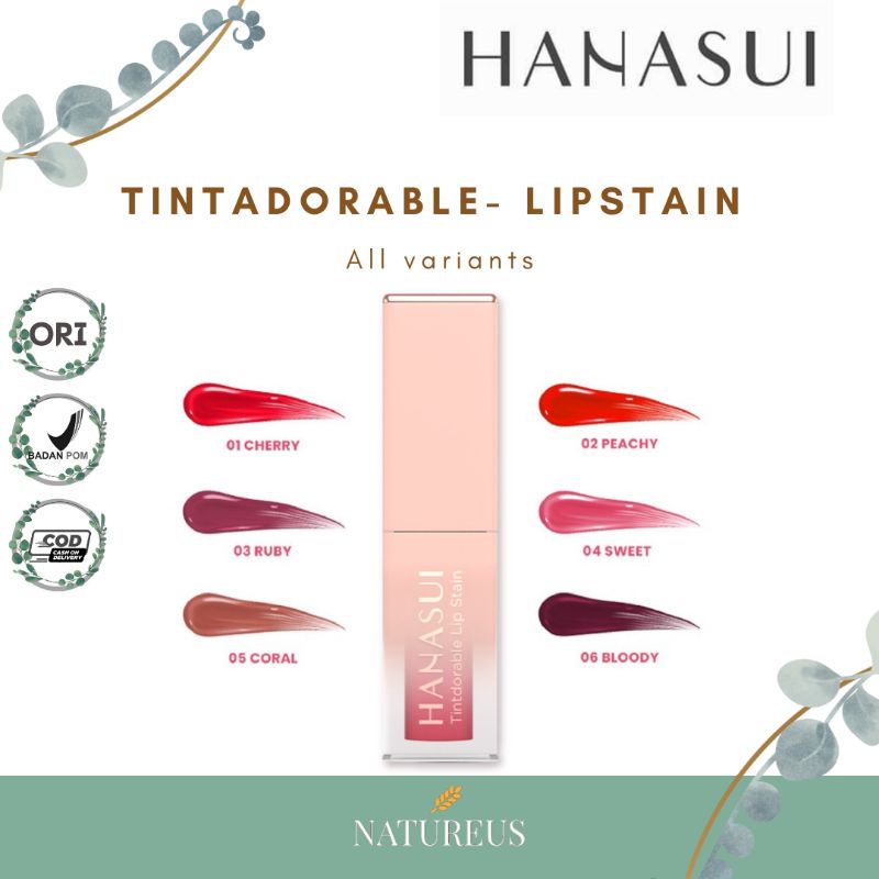 ❤️NATUREUS❤️ HANASUI TINTADORABLE LIPTINT/LIPSTAIN 100% ORI [Malang]