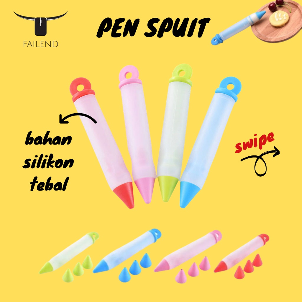 Spuit Kue Pen Piping Bahan Silikon Untuk Dekorasi Krim muffin dessert