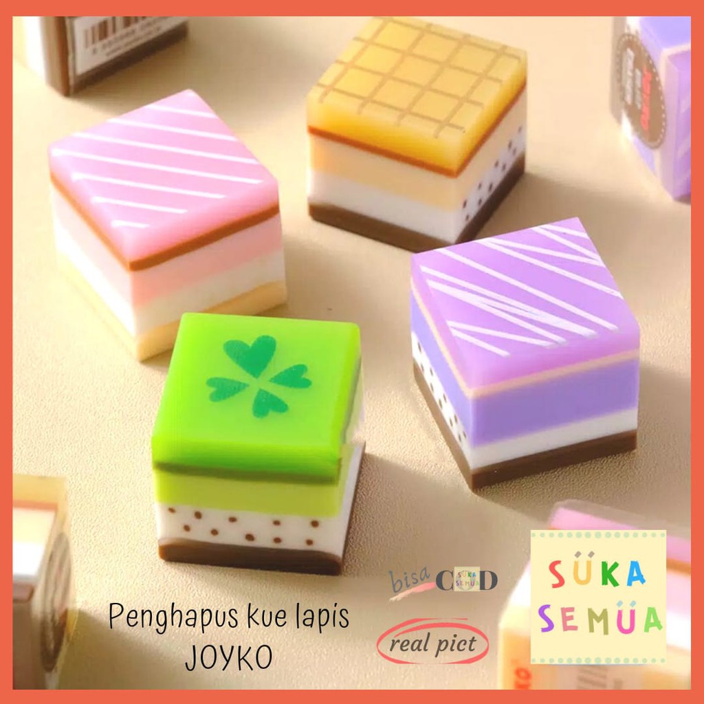 

Penghapus Kue Lapis Joyko ER-117 // Setip Stip Hapusan Pensil Karet Eraser Bentuk Makanan Cake Lucu