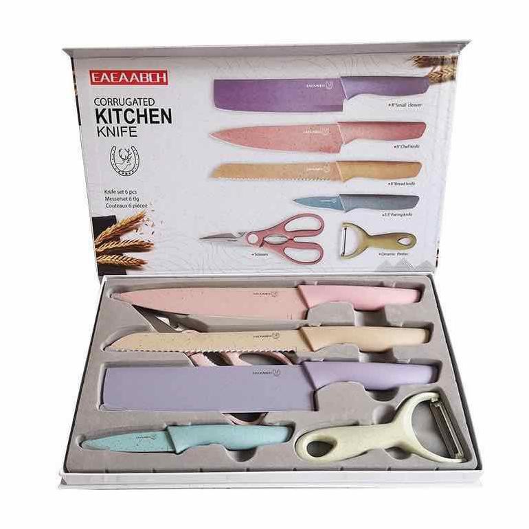 PISAU SULTAN SET KERAMIK 6 IN 1 ANEKA WARNA / PISAU JERAMI Multifungsi Kitchen Knife Stainless