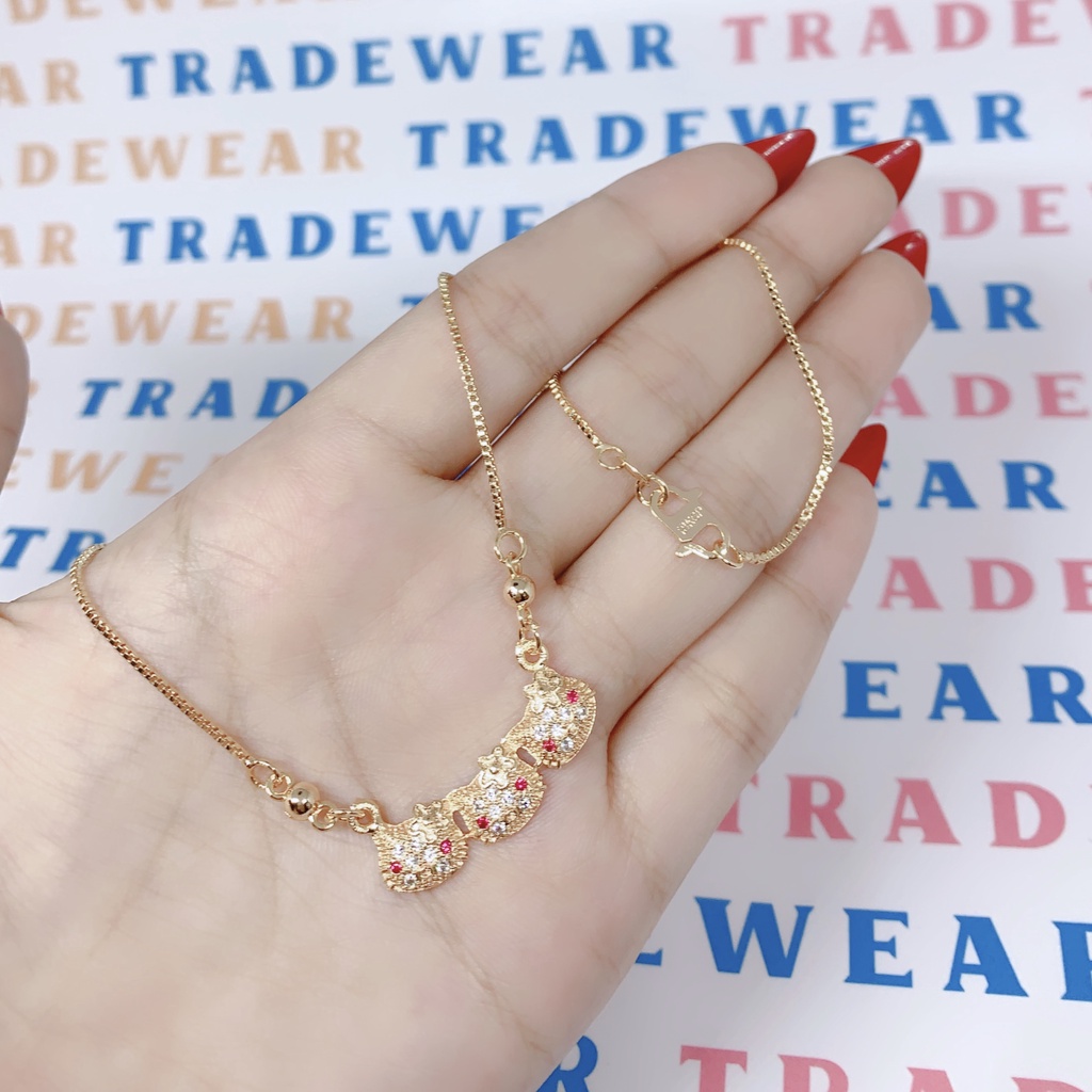 Xuping Kalung Cantik Anak Perempuan Liontin 3 HelloKitty - Kalung Xuping Gold 01