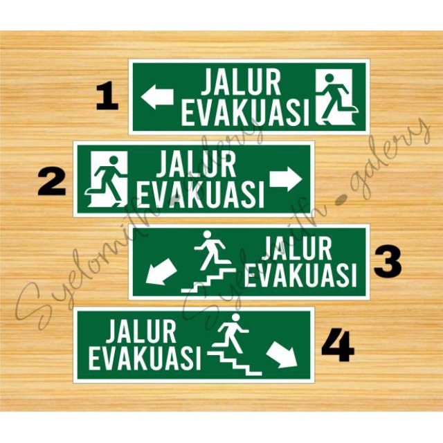 

TERMURAH-STIKER JALUR EVAKUASI WATERPROOF STIKER EMERGENCY EXIT