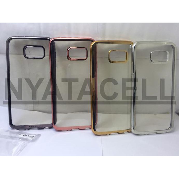 NEW CASE LIST CHROME SAMSUNG GALAXY S6 FLAT G920/TPU/SOFTCASE/SILIKON/CROM - HITAM MILENIA