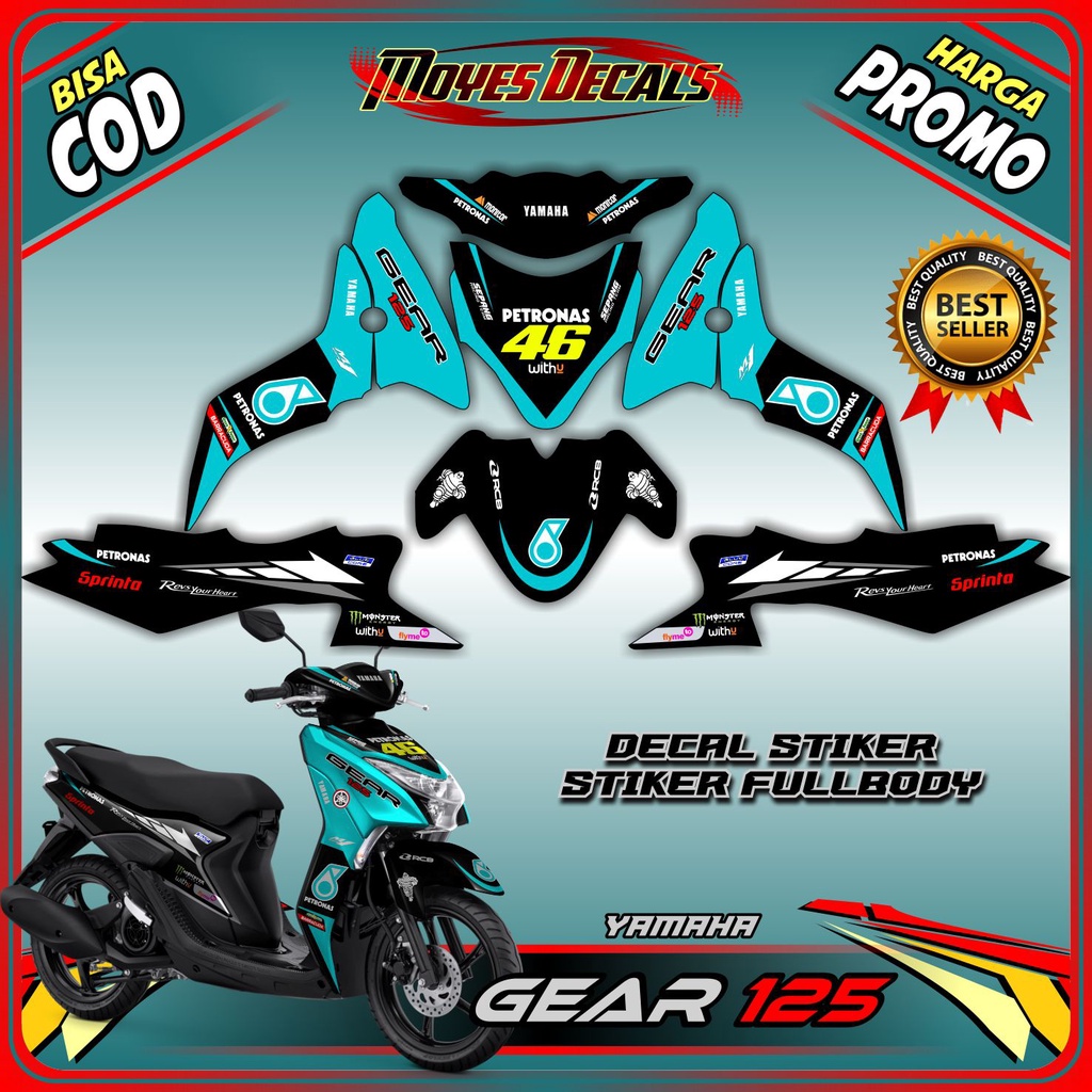 Decal Gear 125 Full Body Decal Motor Gear 125 Decal Yamaha Gear 125 Petronas