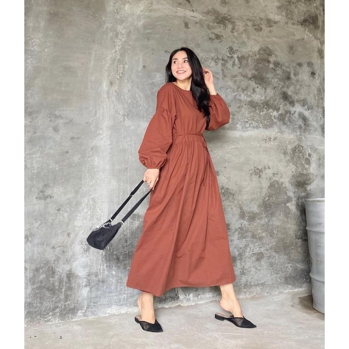 DERA MIDI DRESS KATUN POPLIN