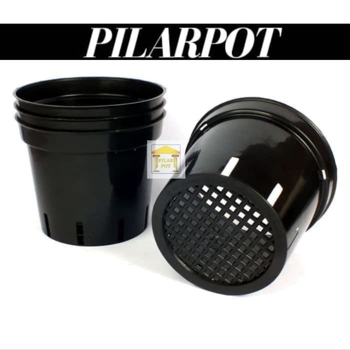 Unik pot bunga tanaman plastik hitam 18cm untuk anggrek Berkualitas