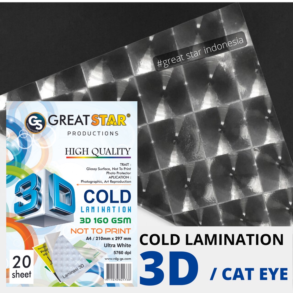 

LAMINASI 3D GS UK A4/20 lembar