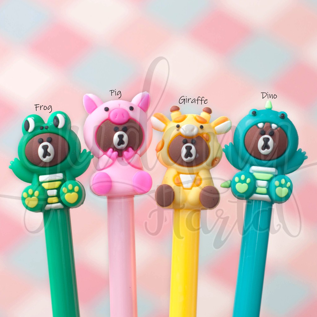

Pulpen Gel Line Brown Babi Dinosaurus Katak Pena Lucu Bolpen Unik Ballpoint GC 307048