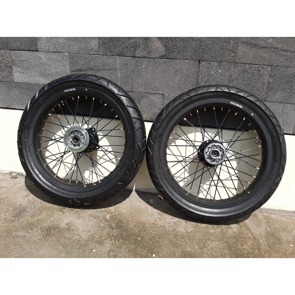 Roda Set Supermoto KLX Velg Rossi Ukur 215/250 Ring 17