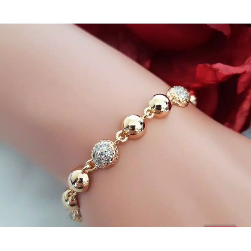 COD GELANG TANGAN PERMATA GOLD 24K