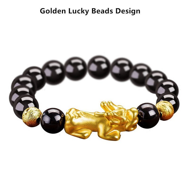 Gelang Pixiu Giok Hitam Natural 12MM Pria Wanita Lucky Charm