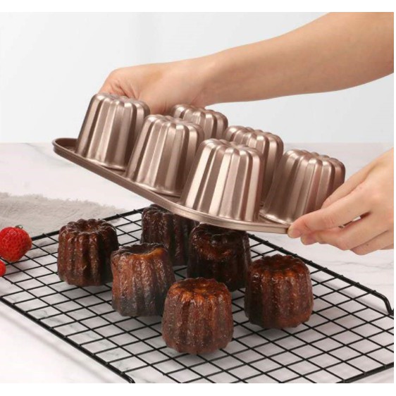 Loyang Canele 6 Cups Gold Canelle Cake Mould / LOYANG 6 CUP / LOYANG KUE 6 CUP / LOYANG 6 CUP Gold