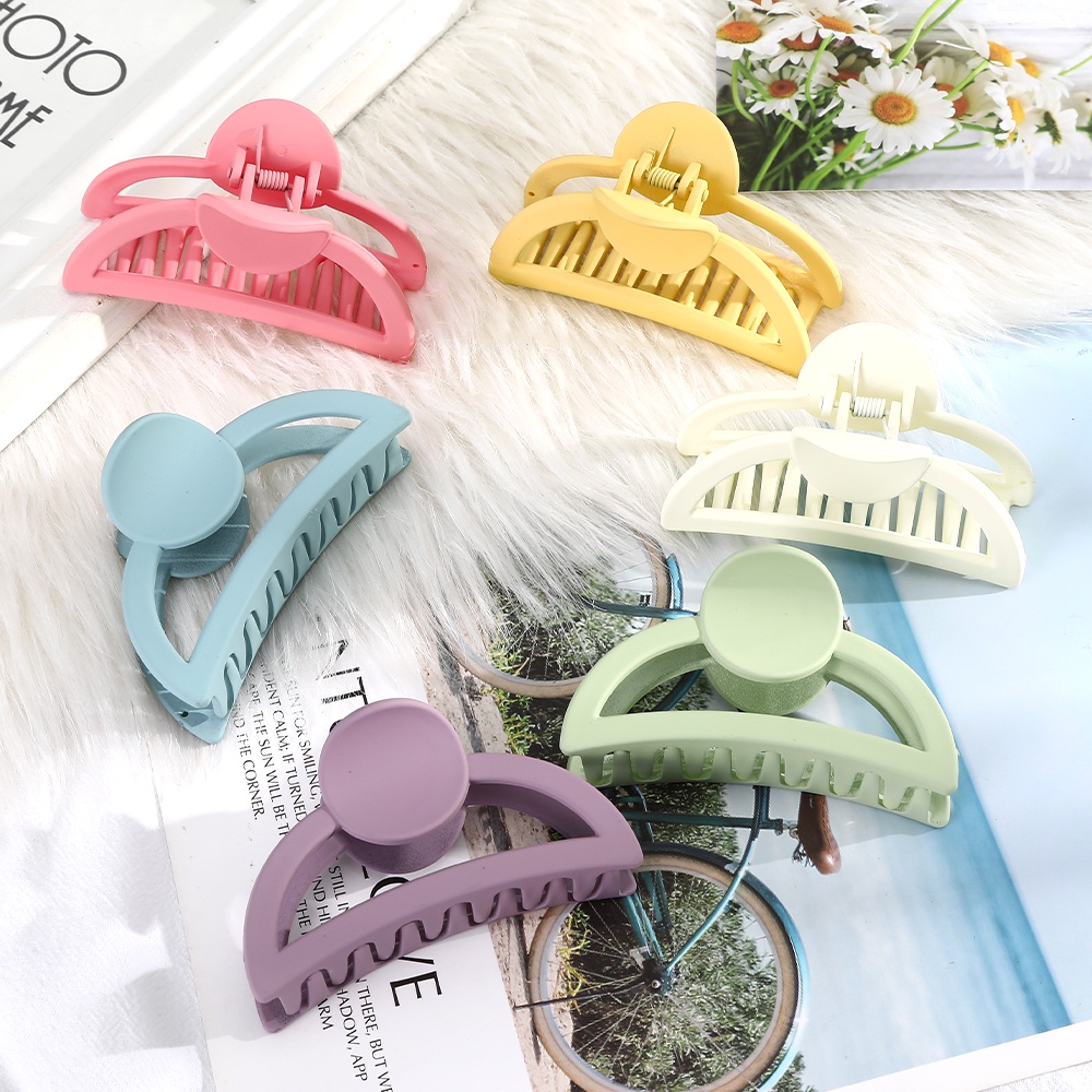 Korean Ins 9cm Candy Color Semicircle Hair Clips Fashion Hair Clamps Simple Wild Hairpin for Women Hair Accessories