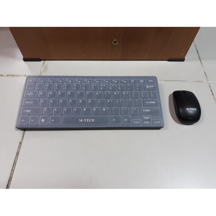 Paket Keyboard Mini Slim Wireless Mouse MTech STK-03 M-Tech STK03 Original