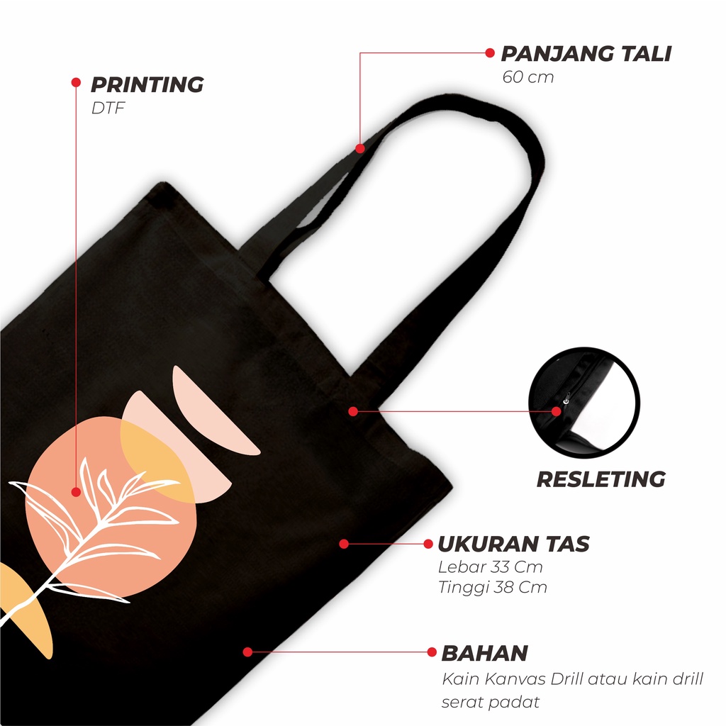 Sevine Totebag Wanita Fashion Tas Tote Bag Resleting Motif Line art Hijab - WHF2