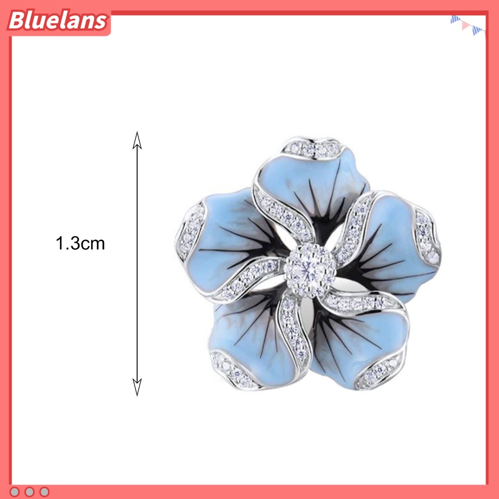 Anting Bentuk Bunga Bahan Alloy Aksen Kubik Zirkon Hypoallergenic Untuk Harian