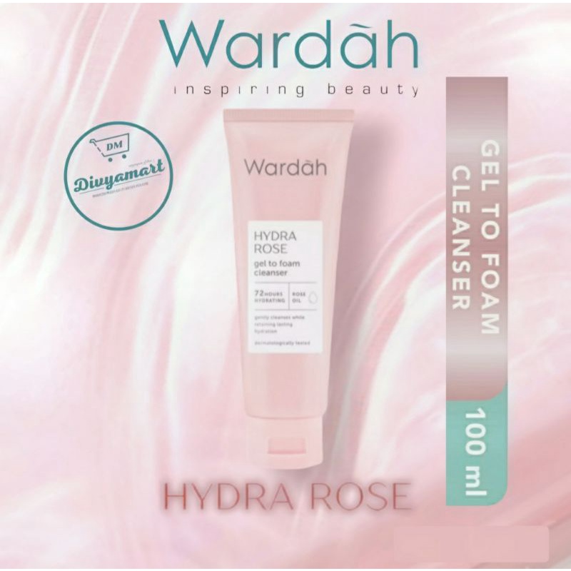 Wardah Hydra Rose Gel To Foam Facial Foam Cleanser 100ml