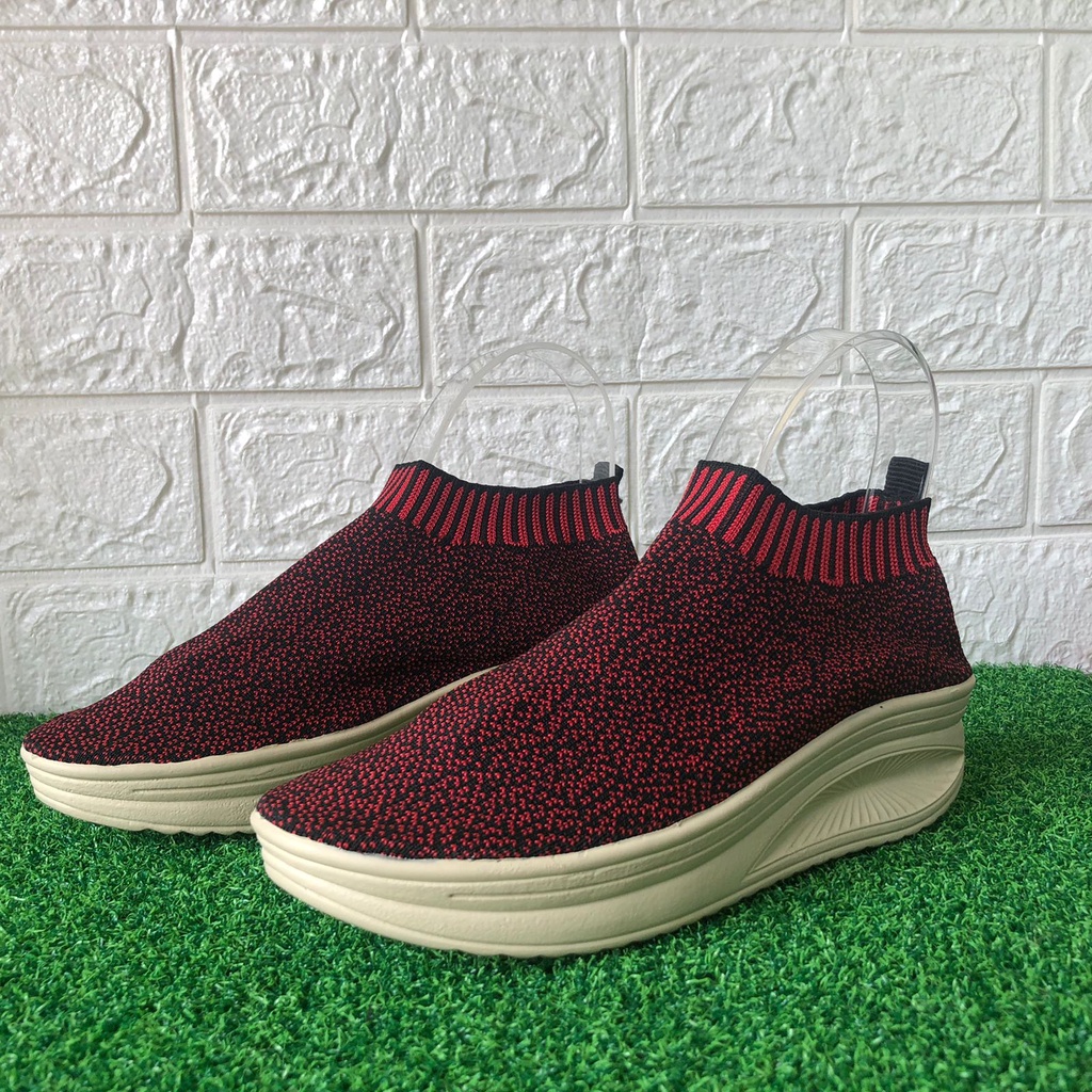 sepatu sport rajut KLK.01 6 cewek sepatu olahraga perempuan sepatu wedges melar cewek Sepatu Wanita Wedges Terbaru Korea Casual Nyaman dan Berkualitas Sepatu Rajut Wedges Sepatu Anyaman Wanita Women Shoes Sepatu Wanita Kerja Sepatu Wanita Sneaker Running