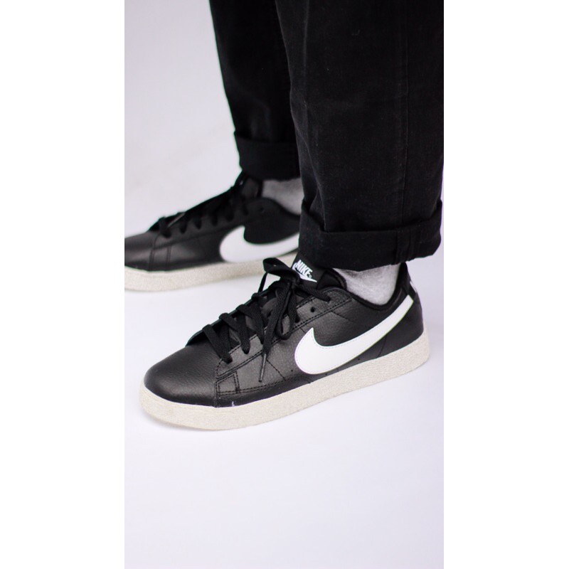 leather black nike blazers