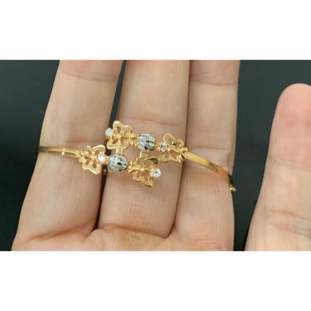 Gelang emas asli variasi kupu kadar 375