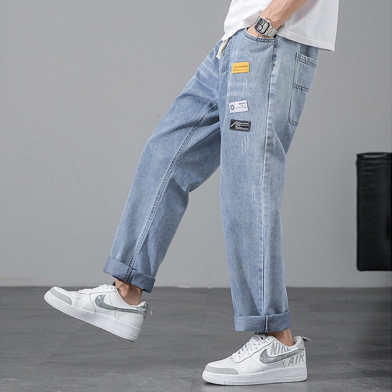 Celana Jeans Pria Celana Denim Celana Cowok Versi Korea Dari Kaki Yang Ramping N1971