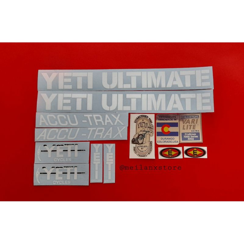 Stiker sepeda Yeti Ultimate