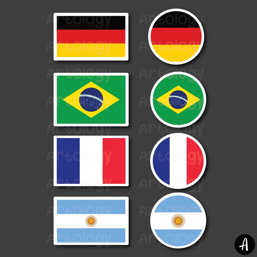 

[@Rp 3.500, Minimal beli 3] Sticker Bendera Negara Indonesia Jepang Palestina Korea Amerika Brazil Jerman Perancis France Stiker Label Waterproof [harga satuan, tulis nama negara di note]