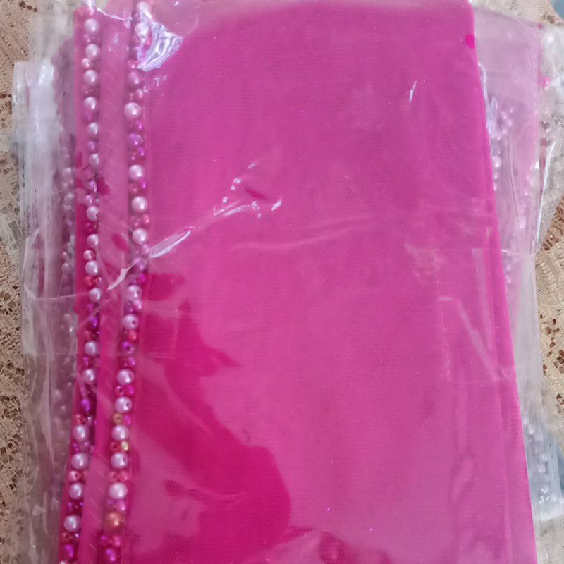 SLAYER veil HIJAB PENGANTIN  kerudung /selayer  tuile gliter mutiara, wisuda, ondangan, pesta-fanta