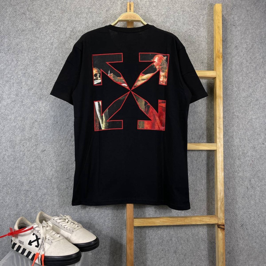 KAOS TSHIRT OFF WHITE CARAVAGGIO LENGAN PENDEK MIRROR FULLTAG