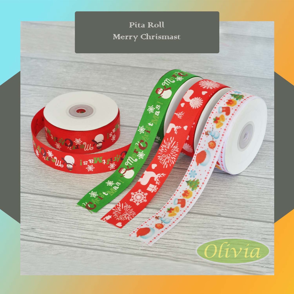 

Pita Ribbon Xmast Natal Merry Christmas Kado Hampers 2,5cm