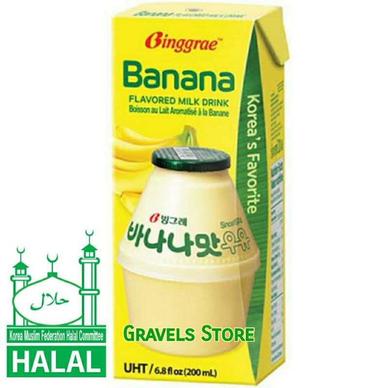 

[Logo HALAL] Binggrae Banana Milk - Susu Rasa Pisang ala Korea Hits