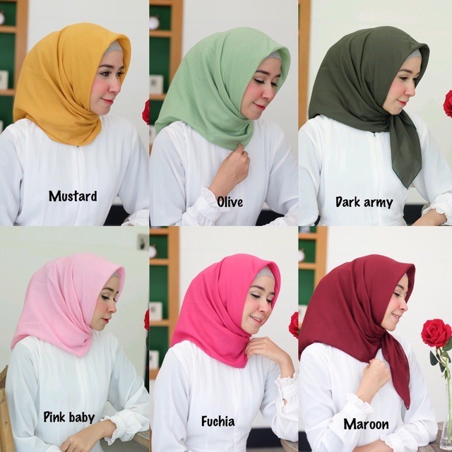  Jilbab  BASIC  VOAL  Segiempat PART 1 Shopee Indonesia